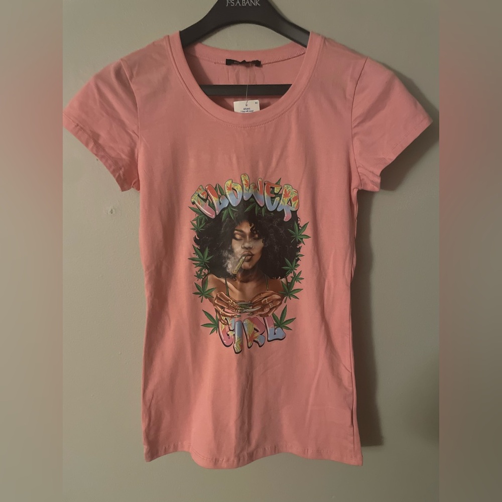 Ambiance Pink Flower Girl Graphic Tee